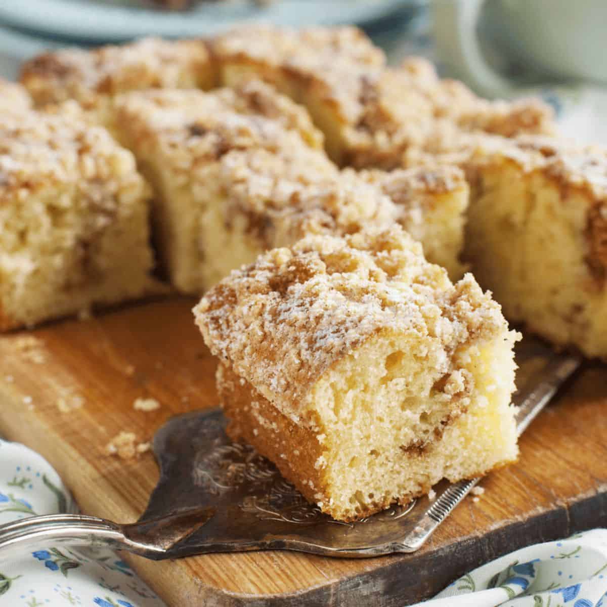 A moist and soft sourdough coffee cake.