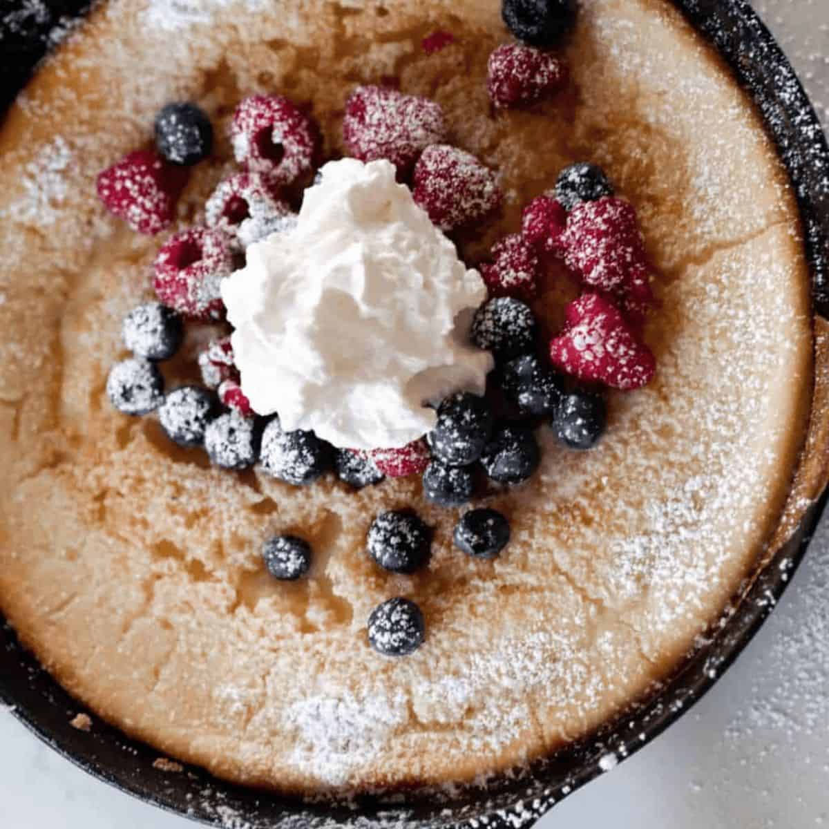 A yummy delight featuring sourdough dutch baby.