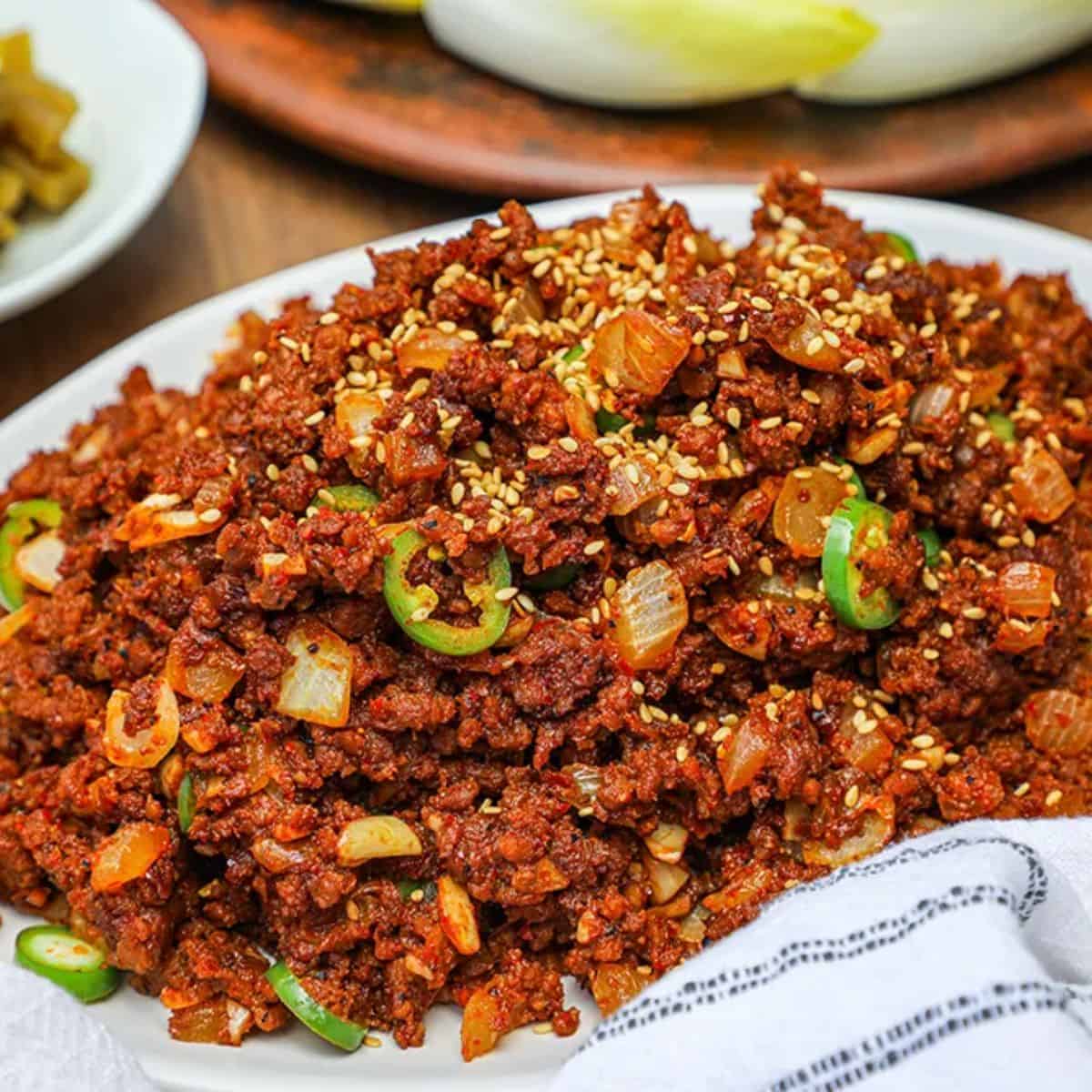 A cozy treat with spicy ground beef.