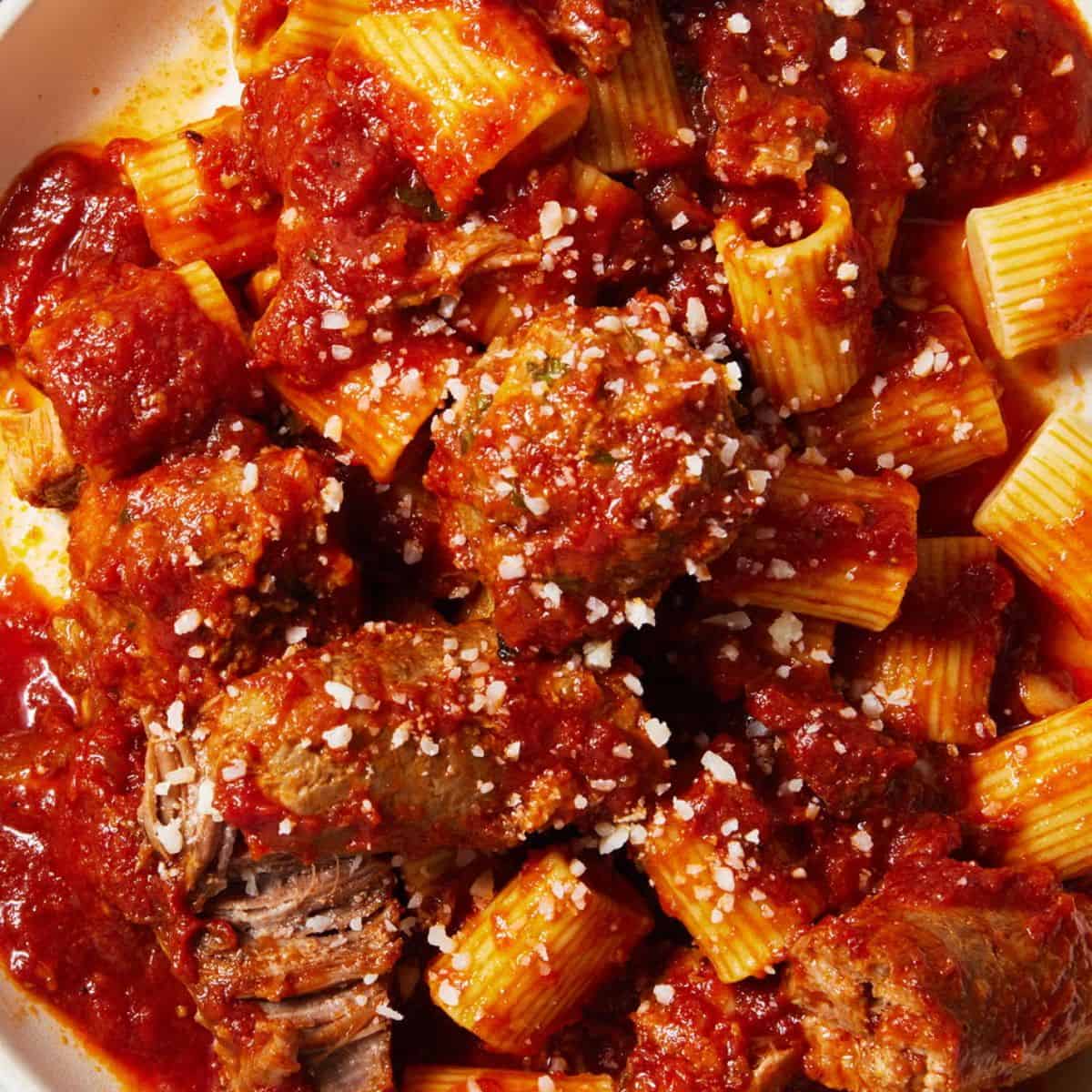A delicious delight with sunday sauce.