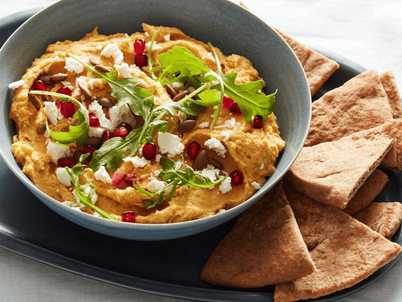 A delicious butternut squash recipe featuring sweet and savory butternut squash hummus dip.