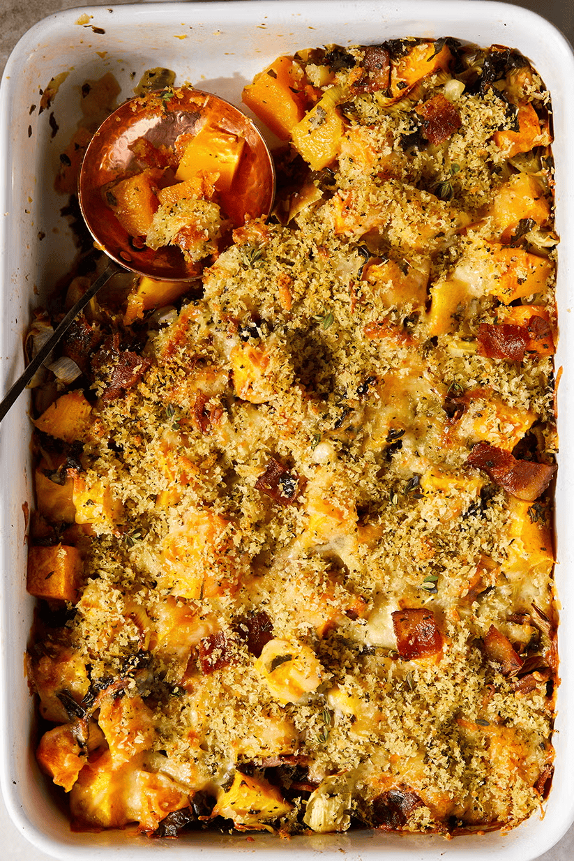A yummy treat wth butternut squash casserole.