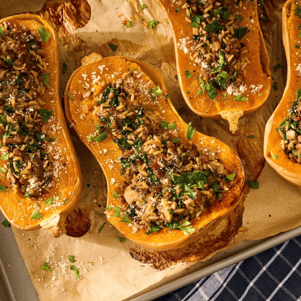 A yummy treat with stuffed butternut squash