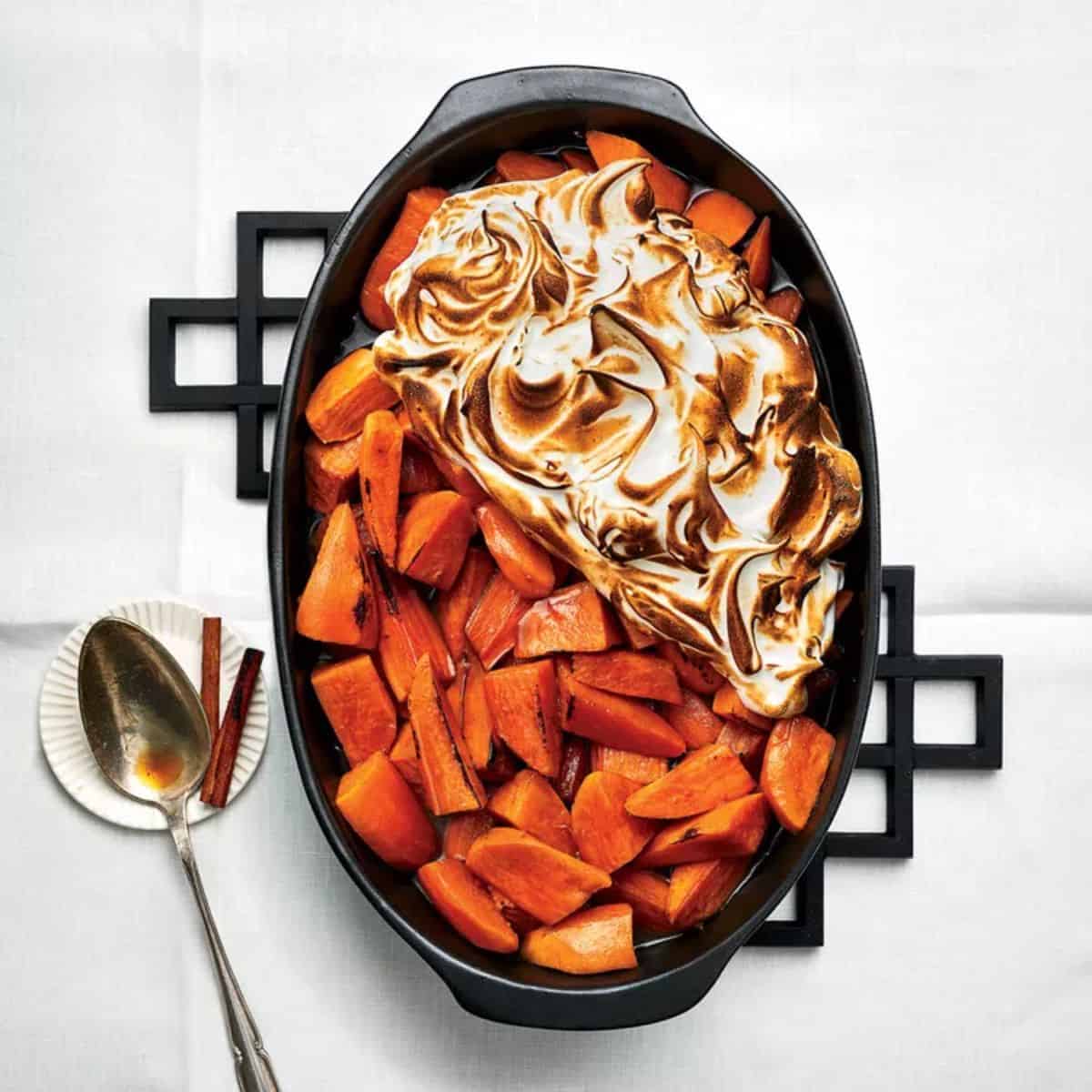 A yummy treat with cinnamon-spiced candied sweet potatoes.