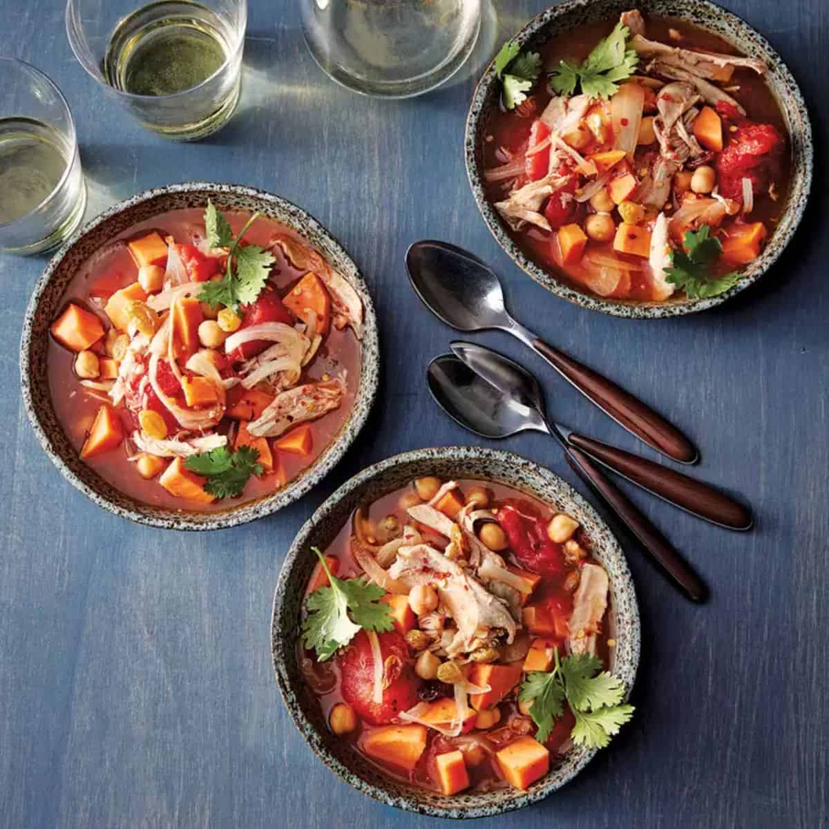 A scrumptious treat with crockpot Moroccan chicken stew. 