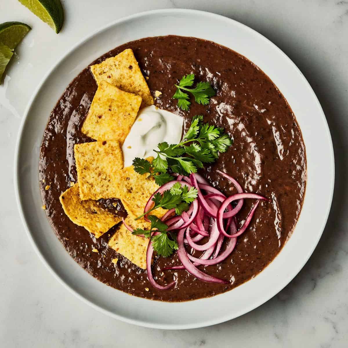 A hearty treat with instant pot black bean soup.