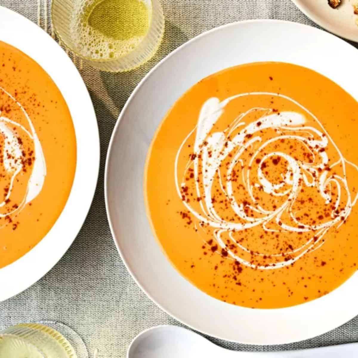 A warming delight featuring shrimp bisque.