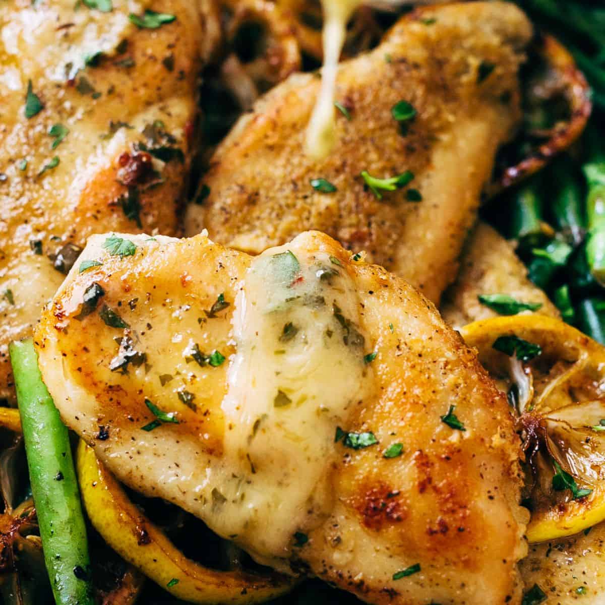 A flavorful meal with skillet garlic lemon butter chicken. 
