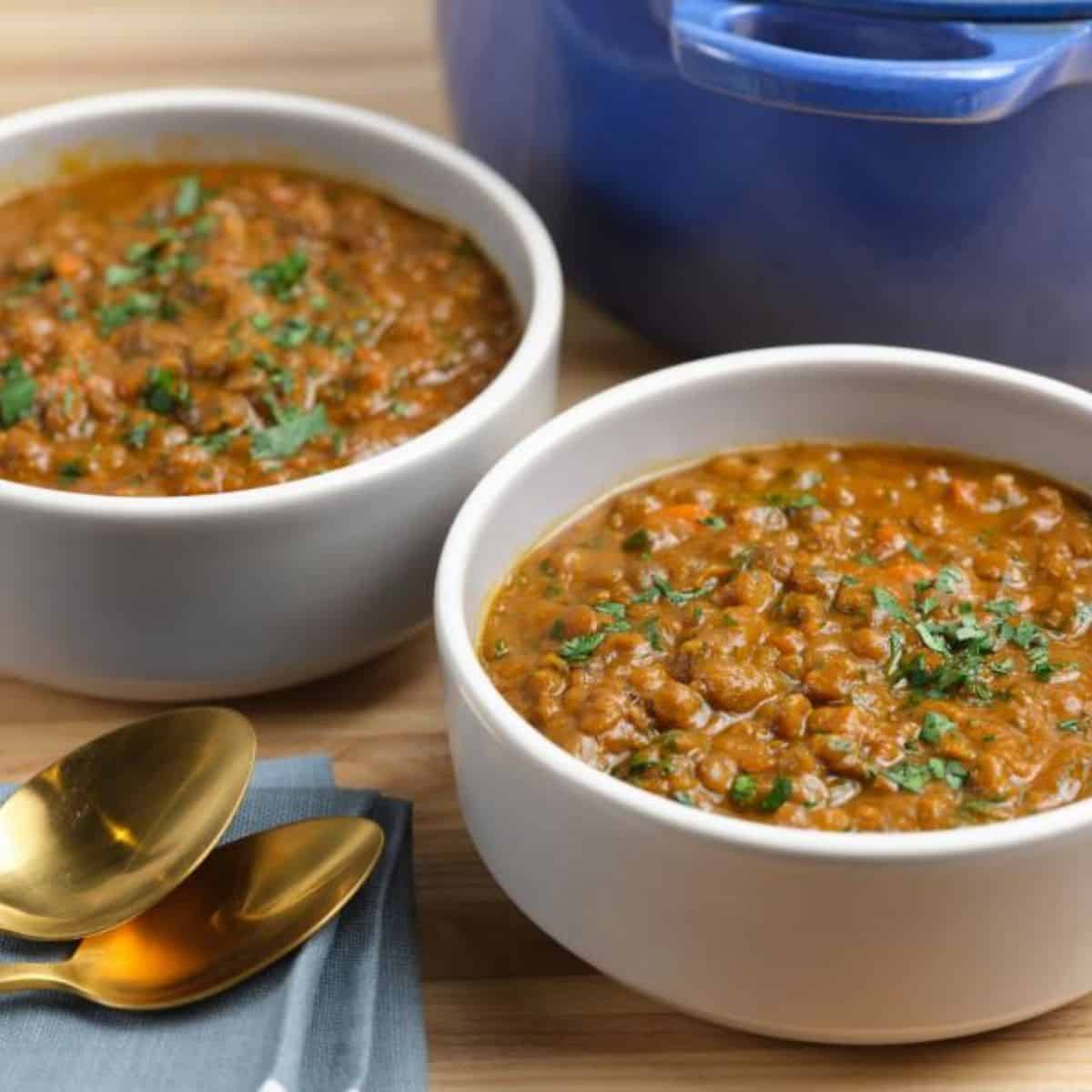 A warming delight featuring lentil soup.