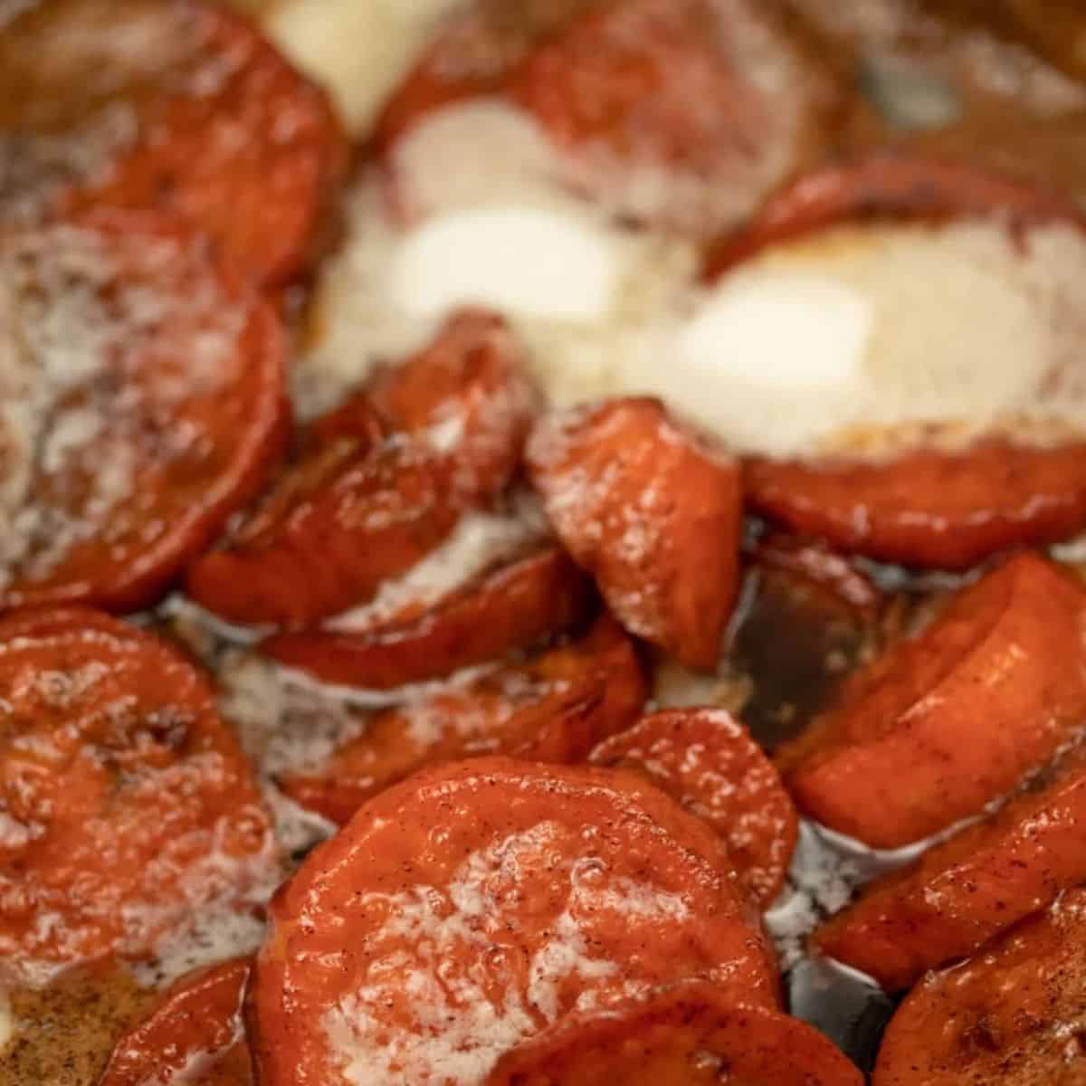 A sweet delight with vegan candied sweet potatoes.