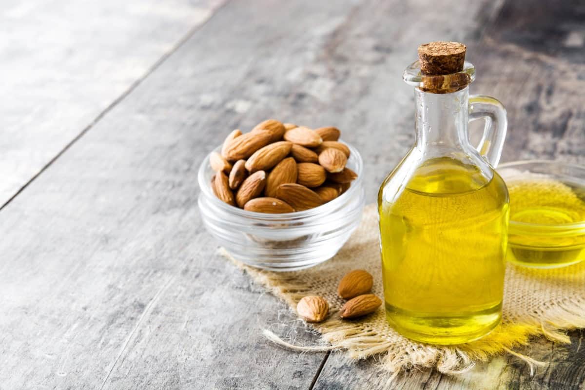 almond oil in a bottle
