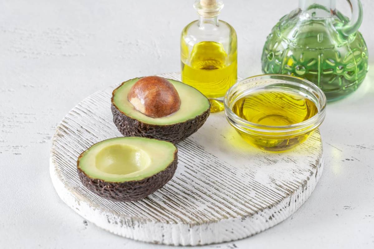 fresh avocado with avocado oil