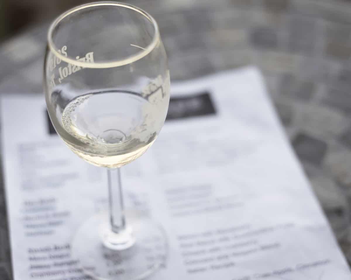 glass of dry white wine