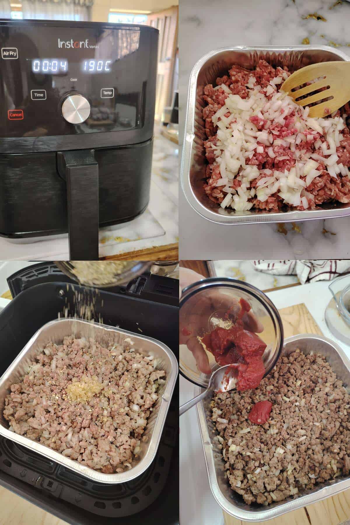 step by step: mince in air fryer