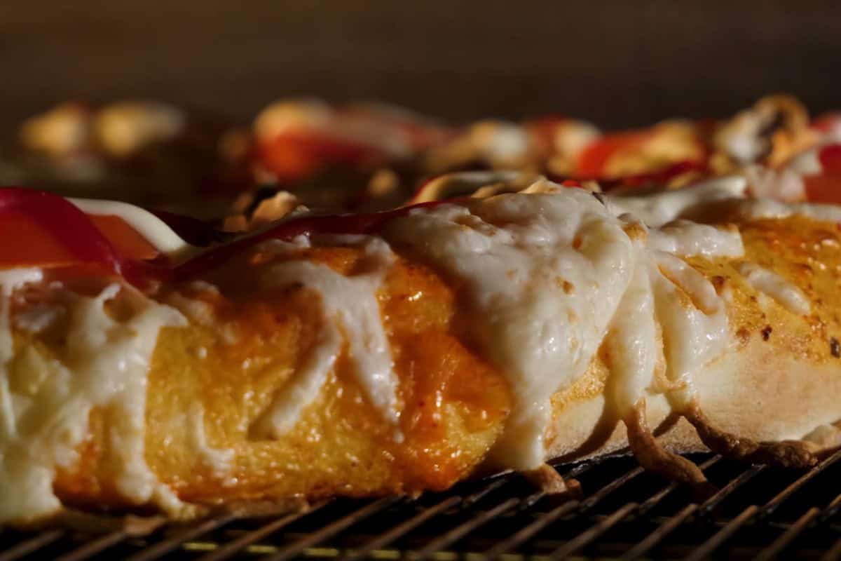pizza in the oven