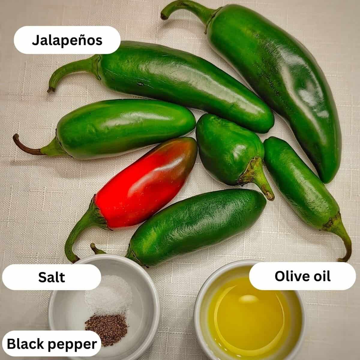 ingredients for roasted jalapenos in air fryer