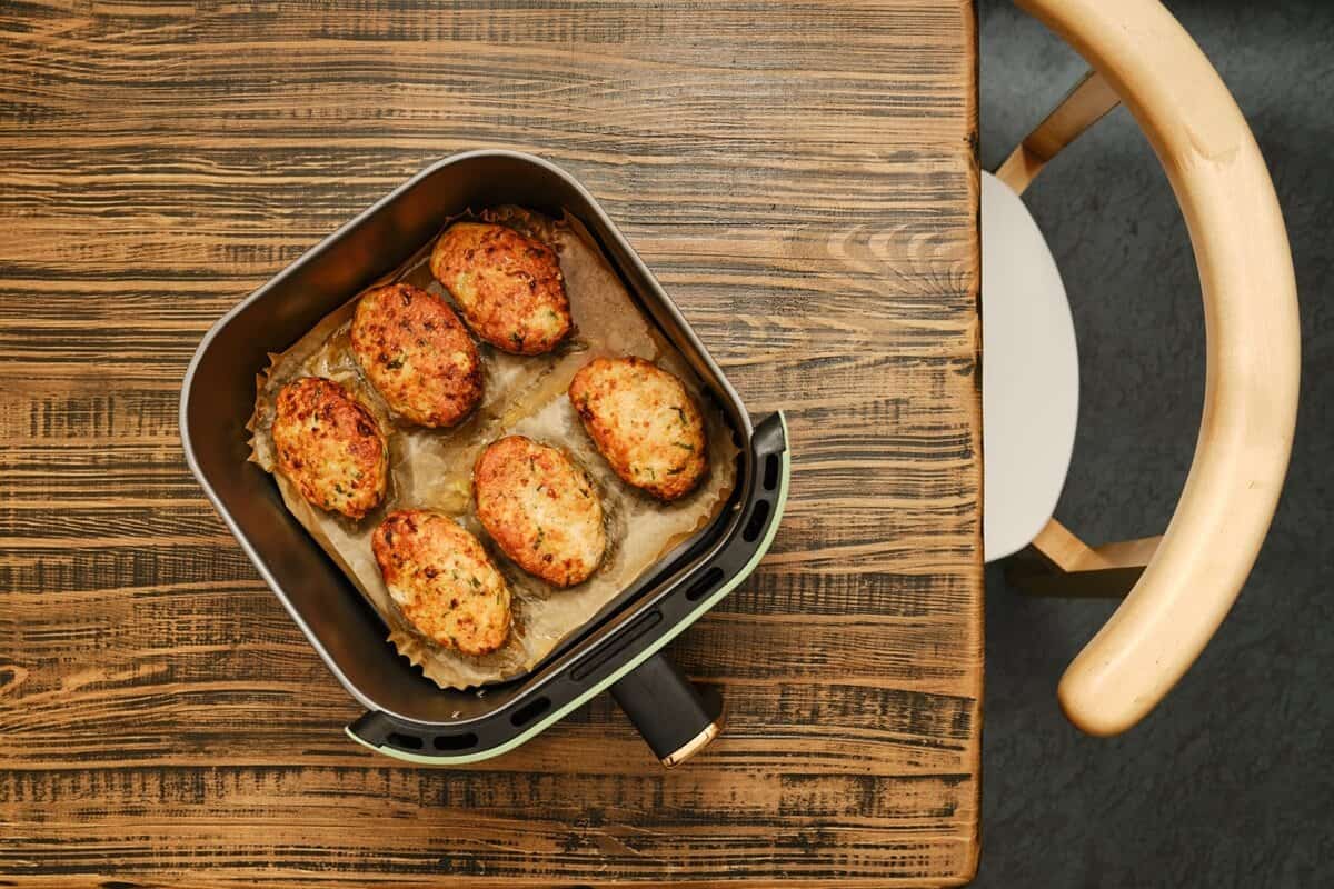 roasted meat in an air fryer