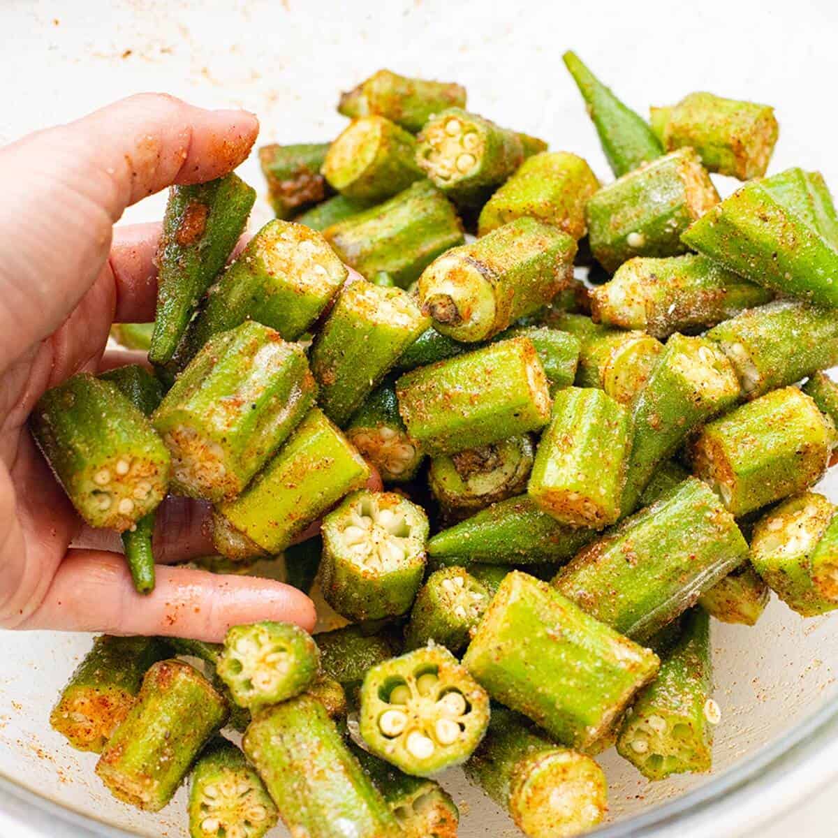 prepare okra beans with