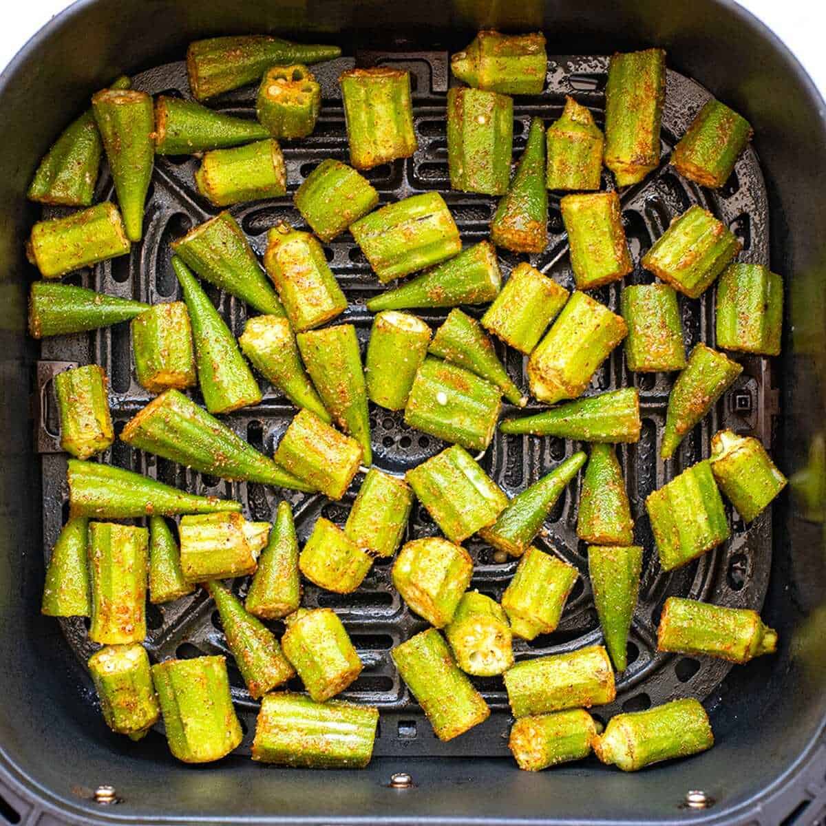 okra beans in an air fryer