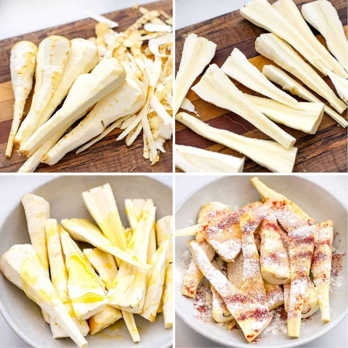 how to cut parsnips for roasting steps
