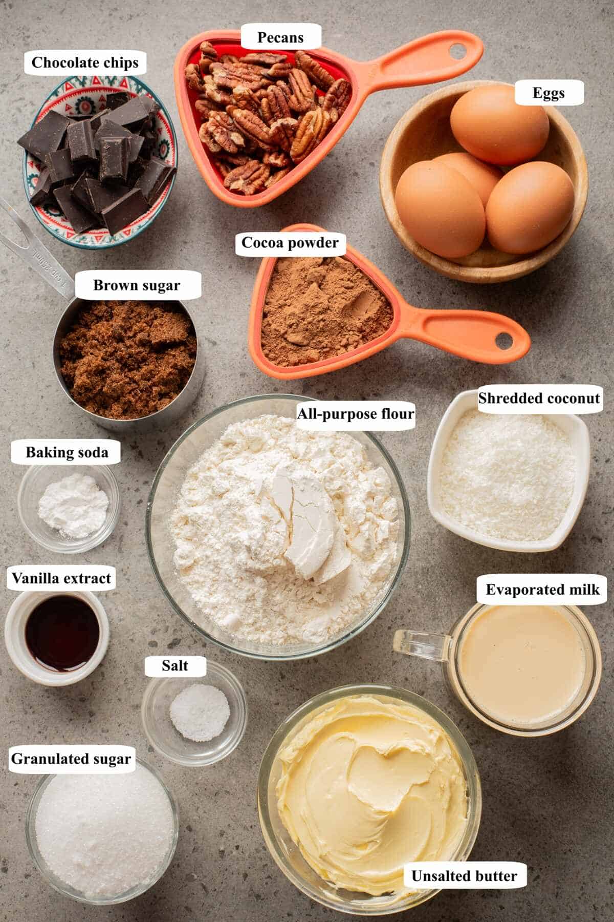 german chocolate cookies ingredients list