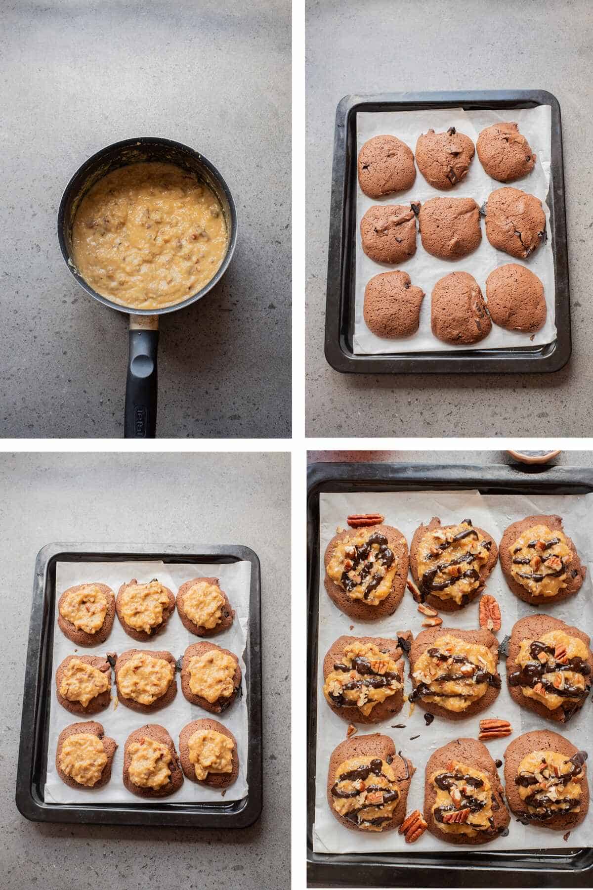 steps how to make the coconut pecan topping