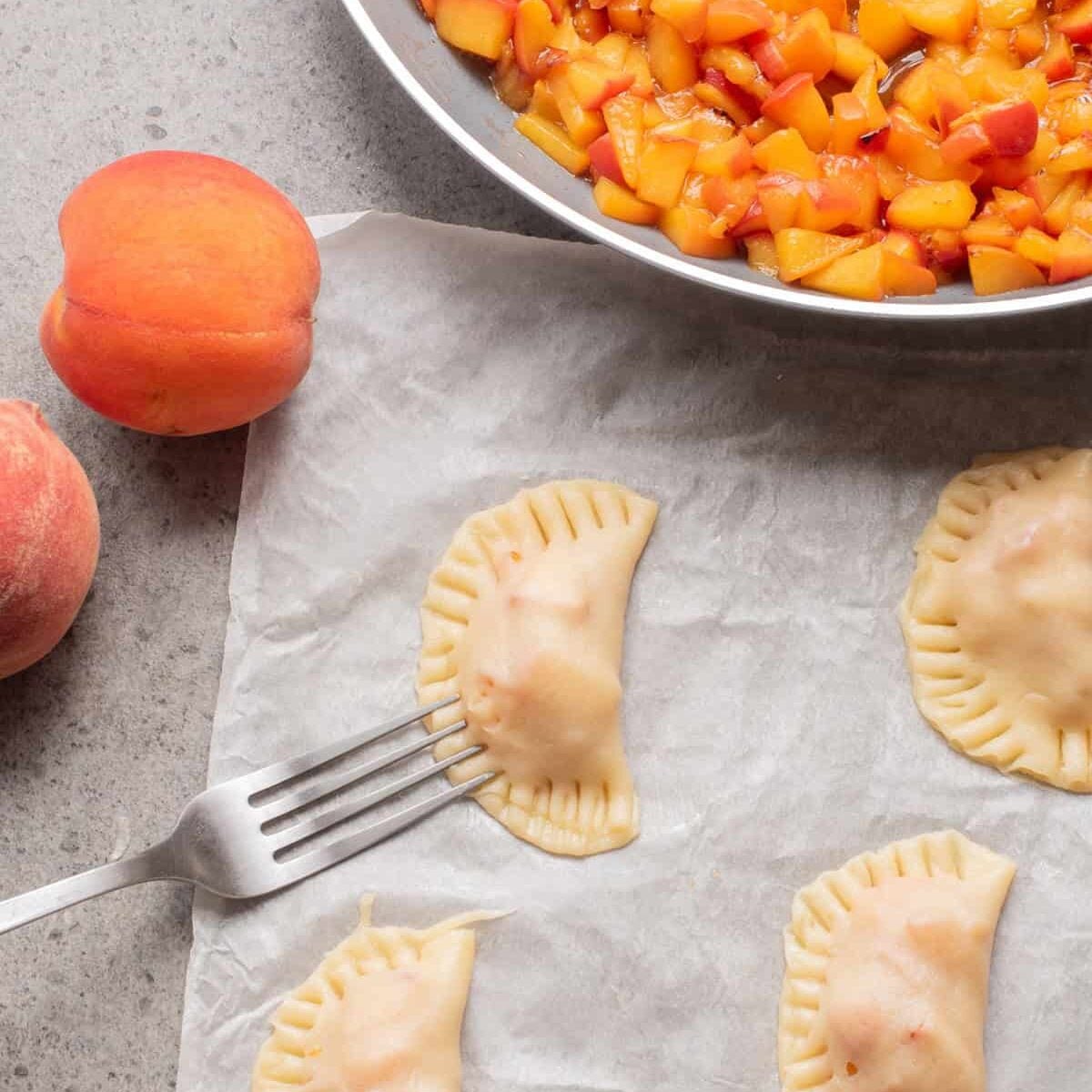 making peach hand pies