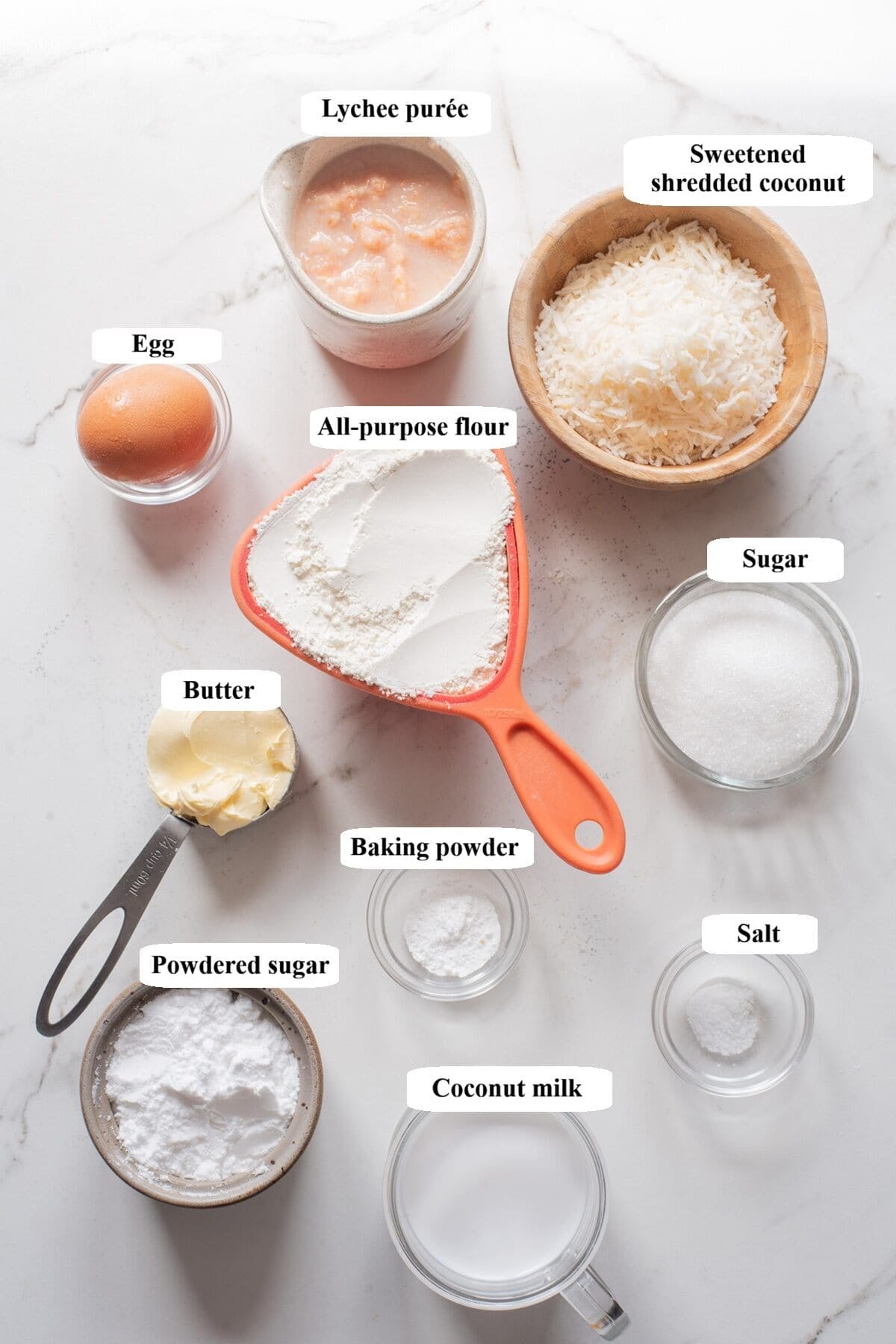 toasted coconut donuts with lychee glaze ingredients list