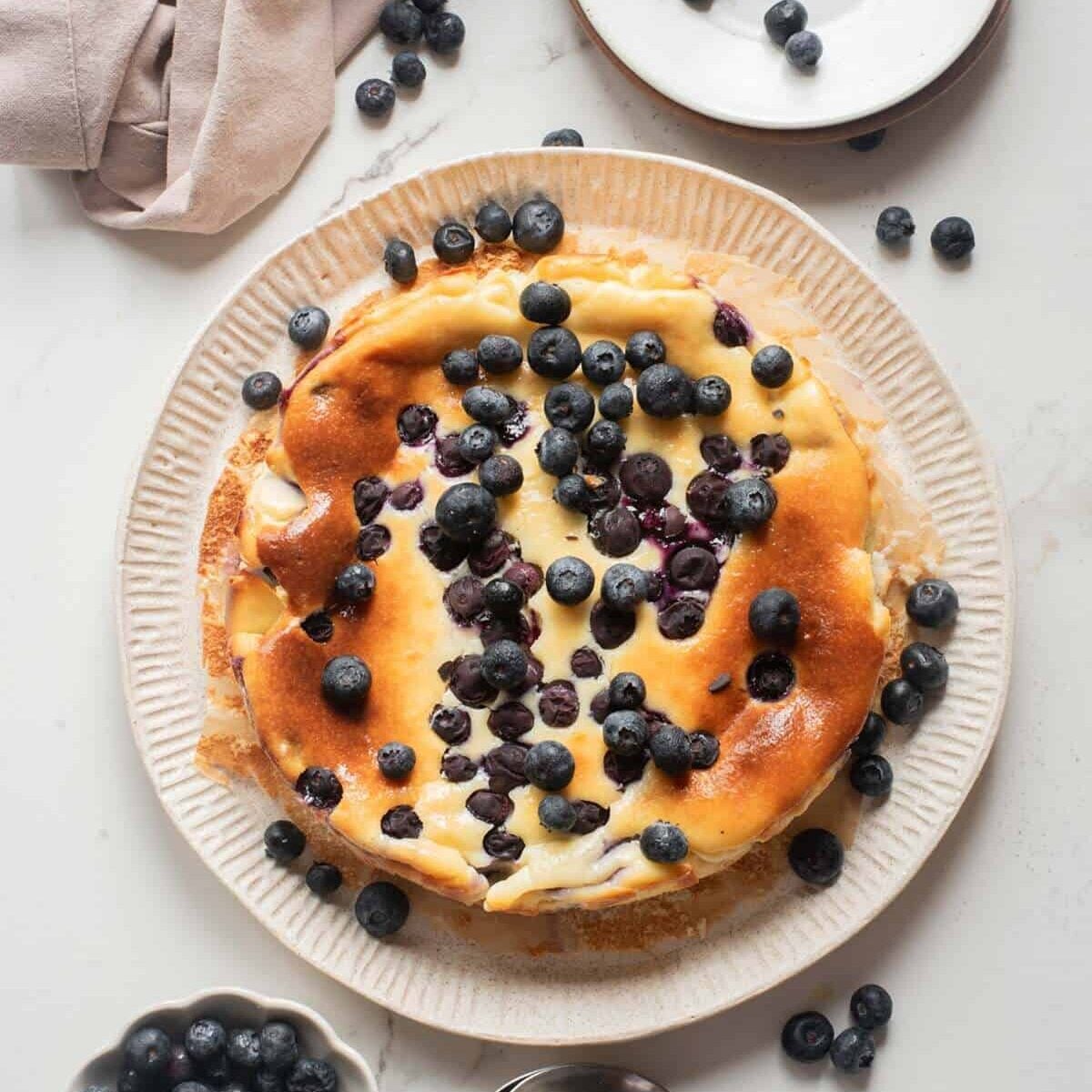 blueberry basque cheesecake