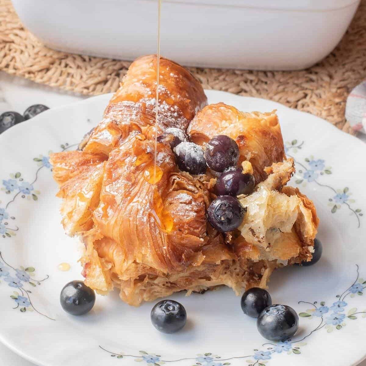 blueberry croissant french toast bake