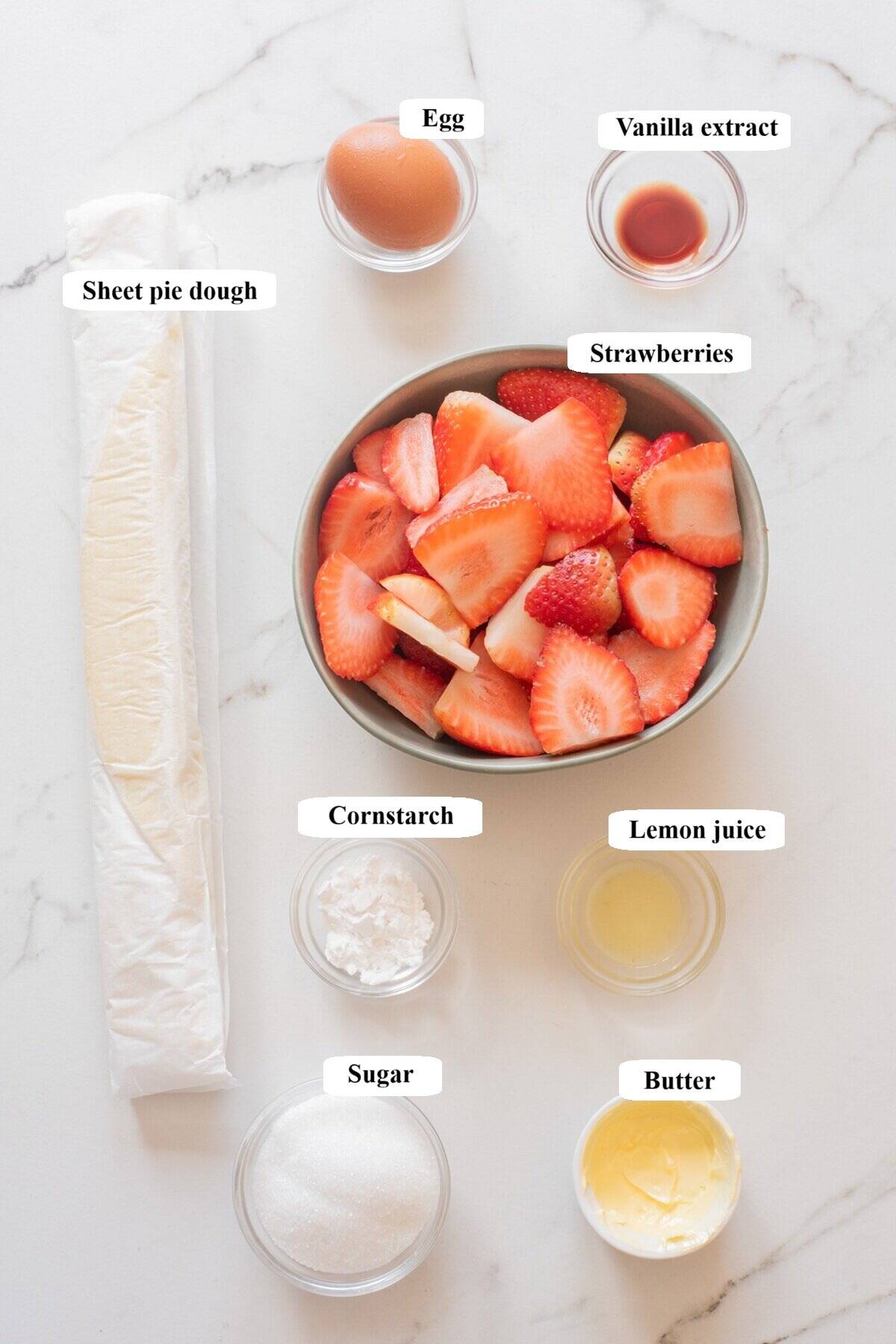 strawberry galette - ingredients list