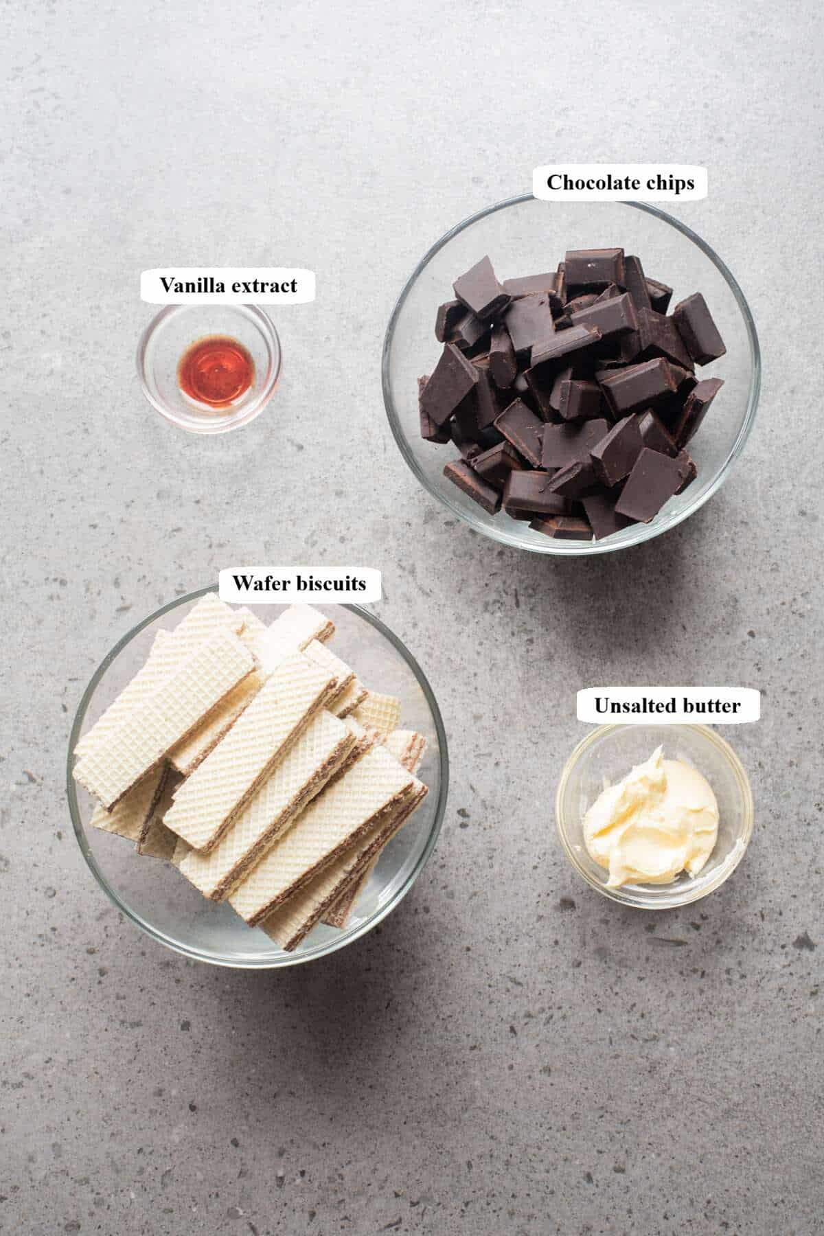 homemade kit kat bars - ingredients list