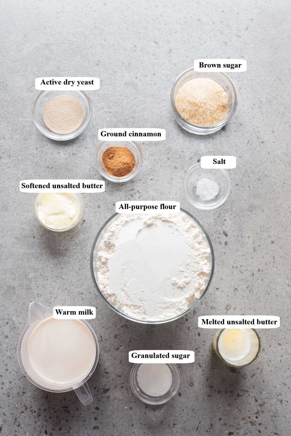cinnamon knots - ingredients list