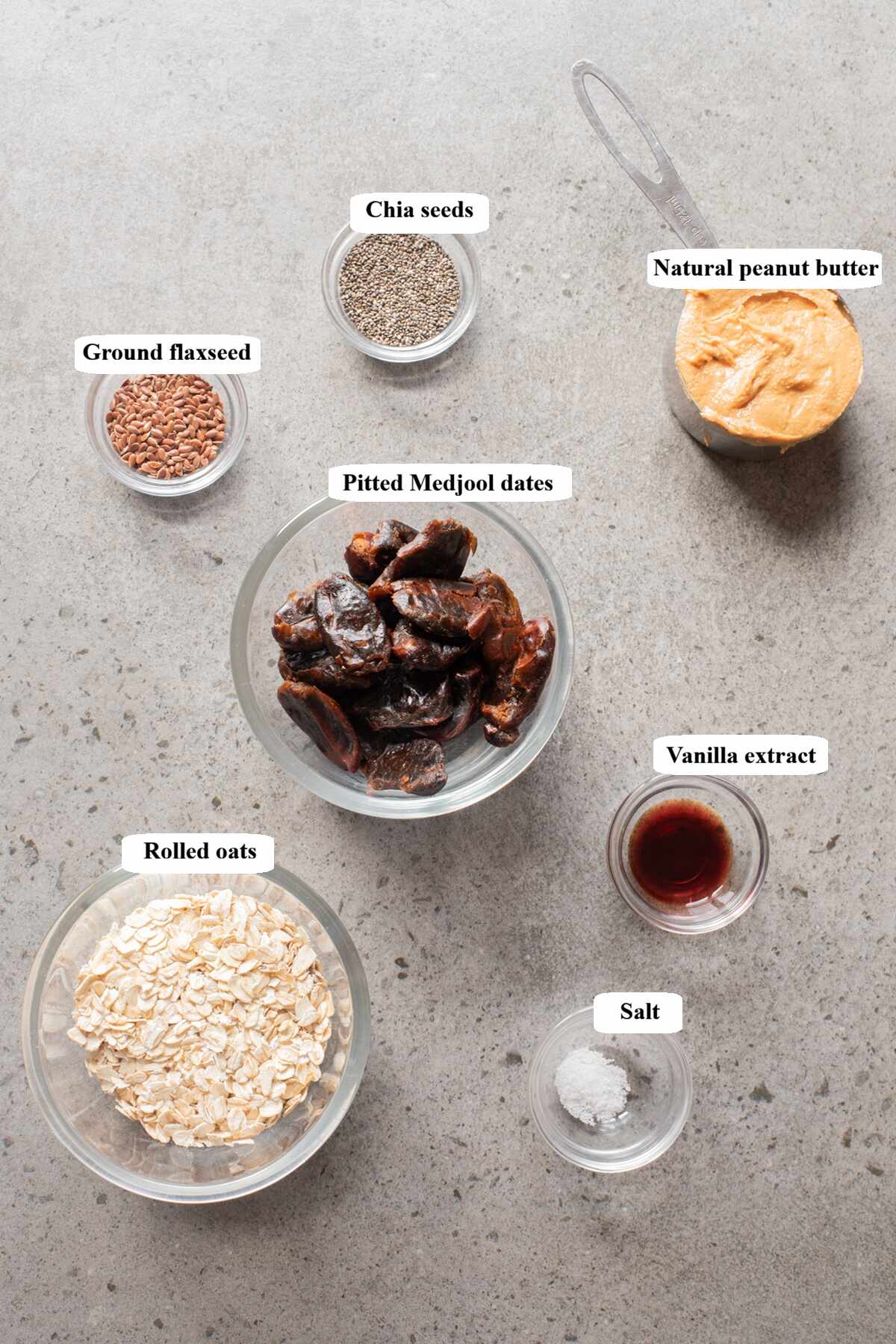 date protein energy balls without protein powder - ingredients list