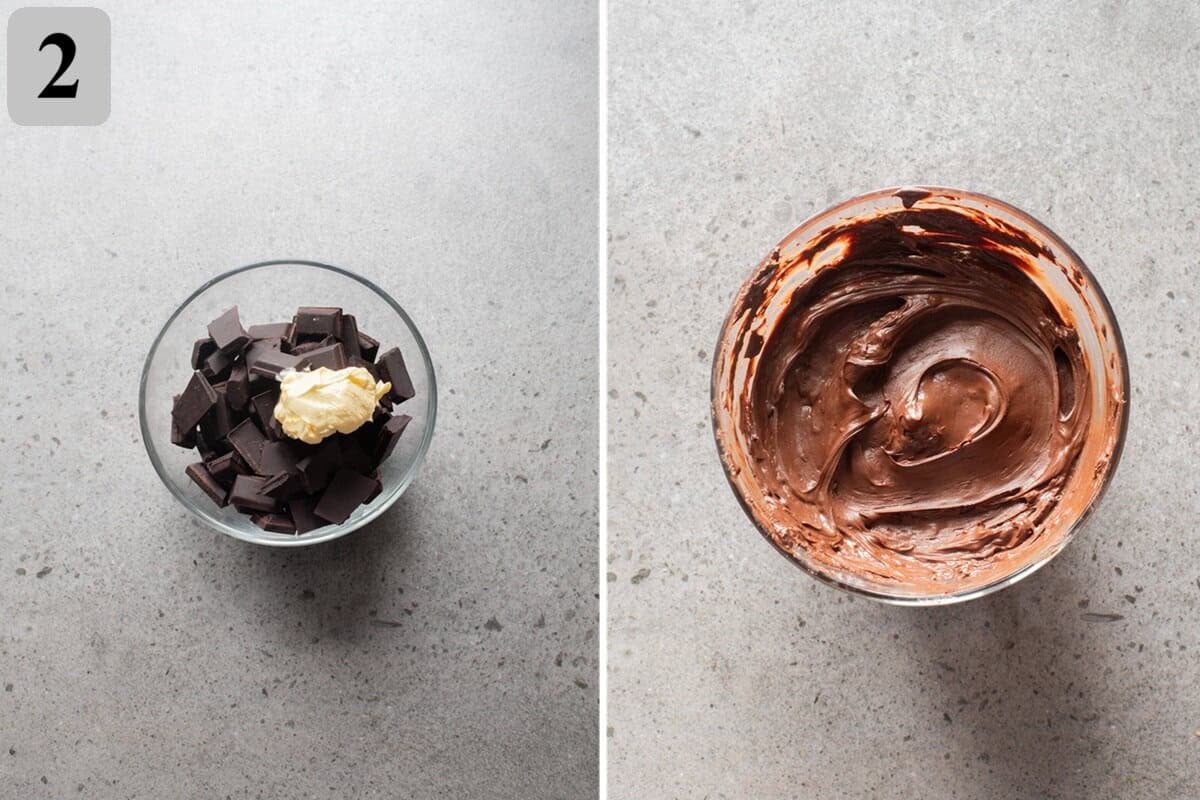 melt chocolate chips and butter together