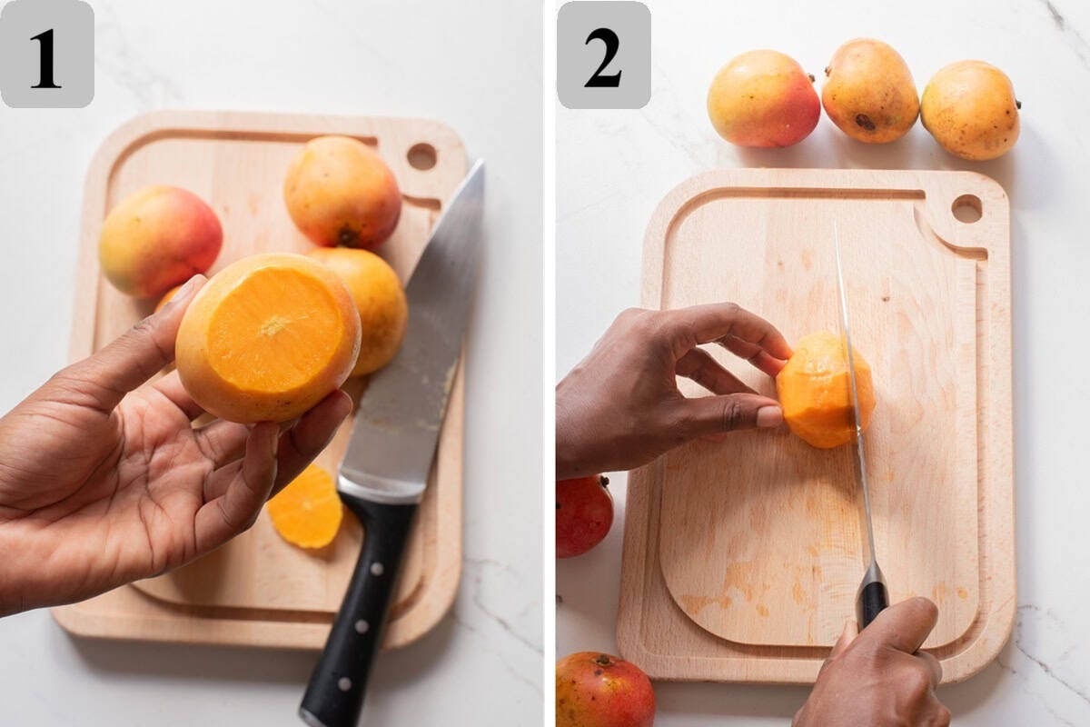 slice off the outer edges first