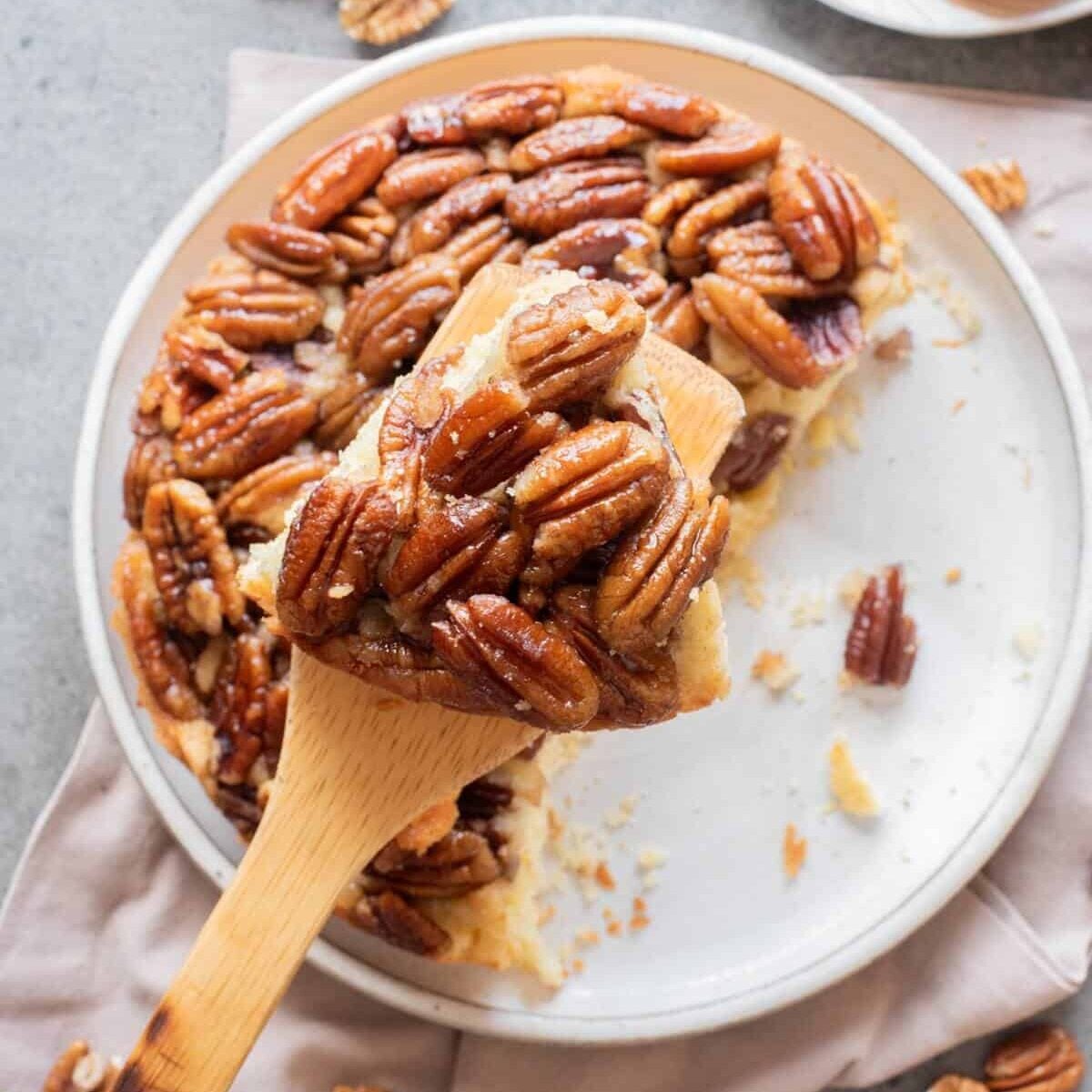 upside down pecan cake