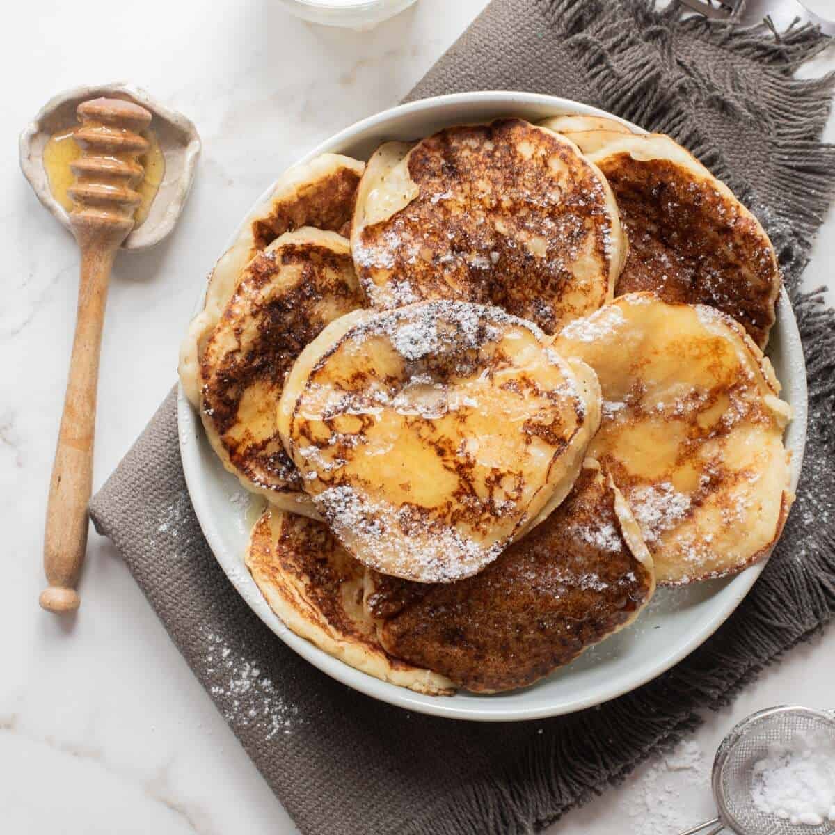 cottage cheese pancakes with honey