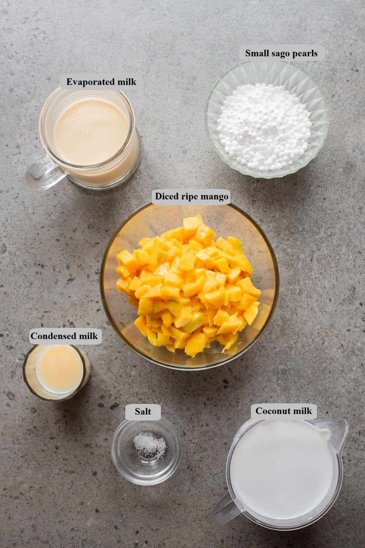 mango sago recipe ingredients list
