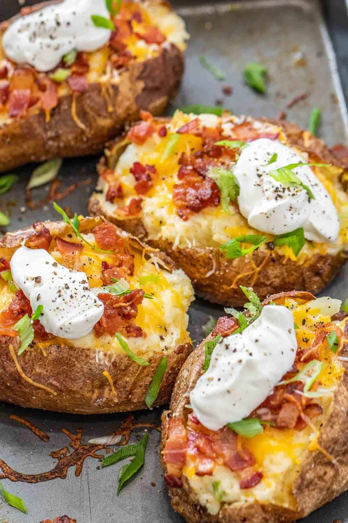 Twice Baked Potato Recipe (Stuffed Jacket Potatoes)