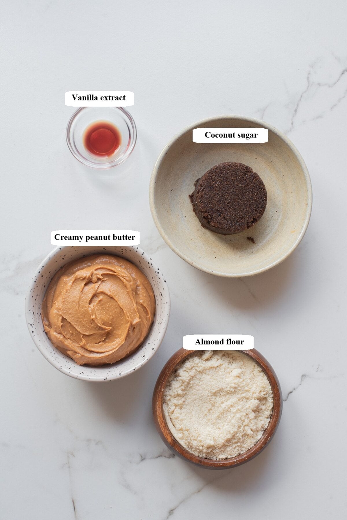 almond flour peanut butter cookies - ingredients list