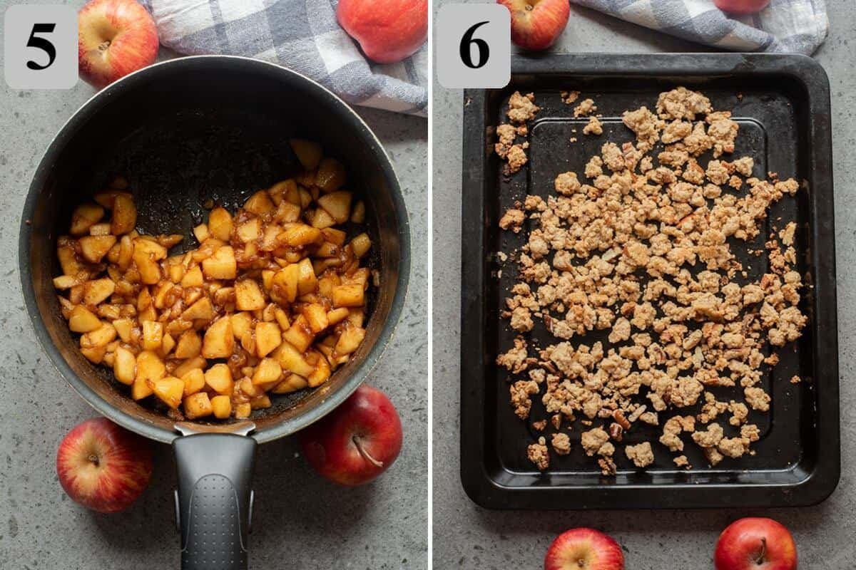 make the apple topping and make the crumble