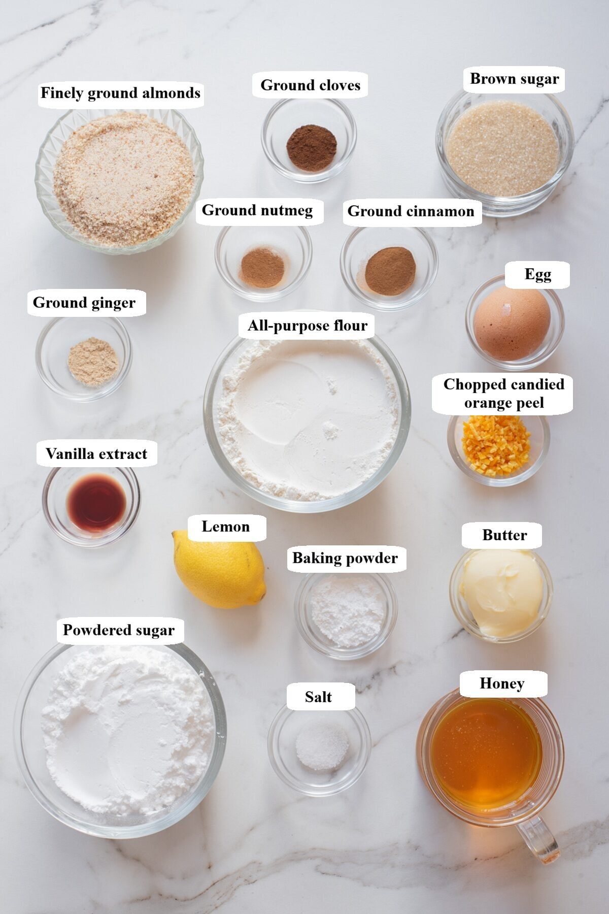 lebkuchen cookies - ingridients list