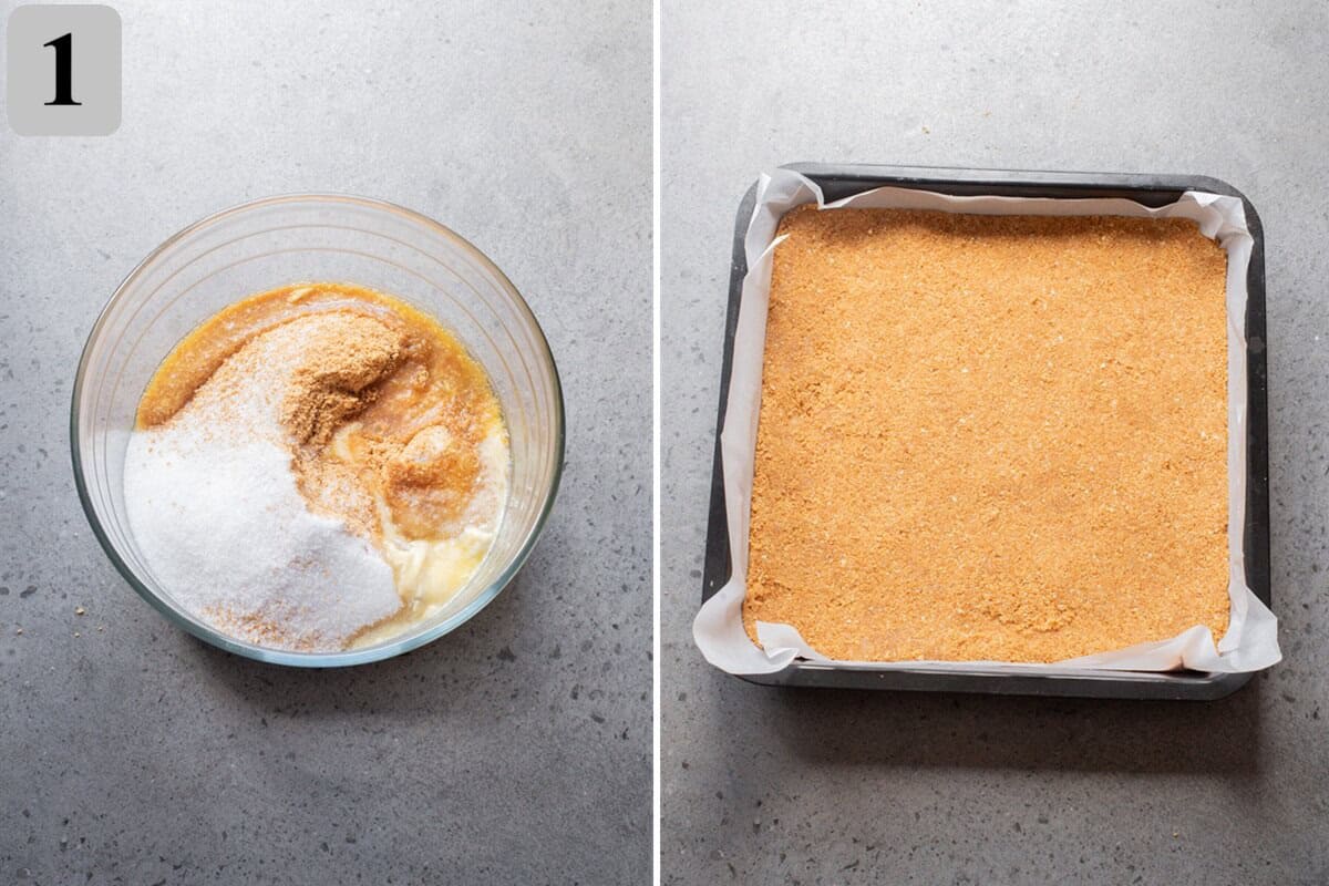 Press the crust firmly into the bottom of a pan
