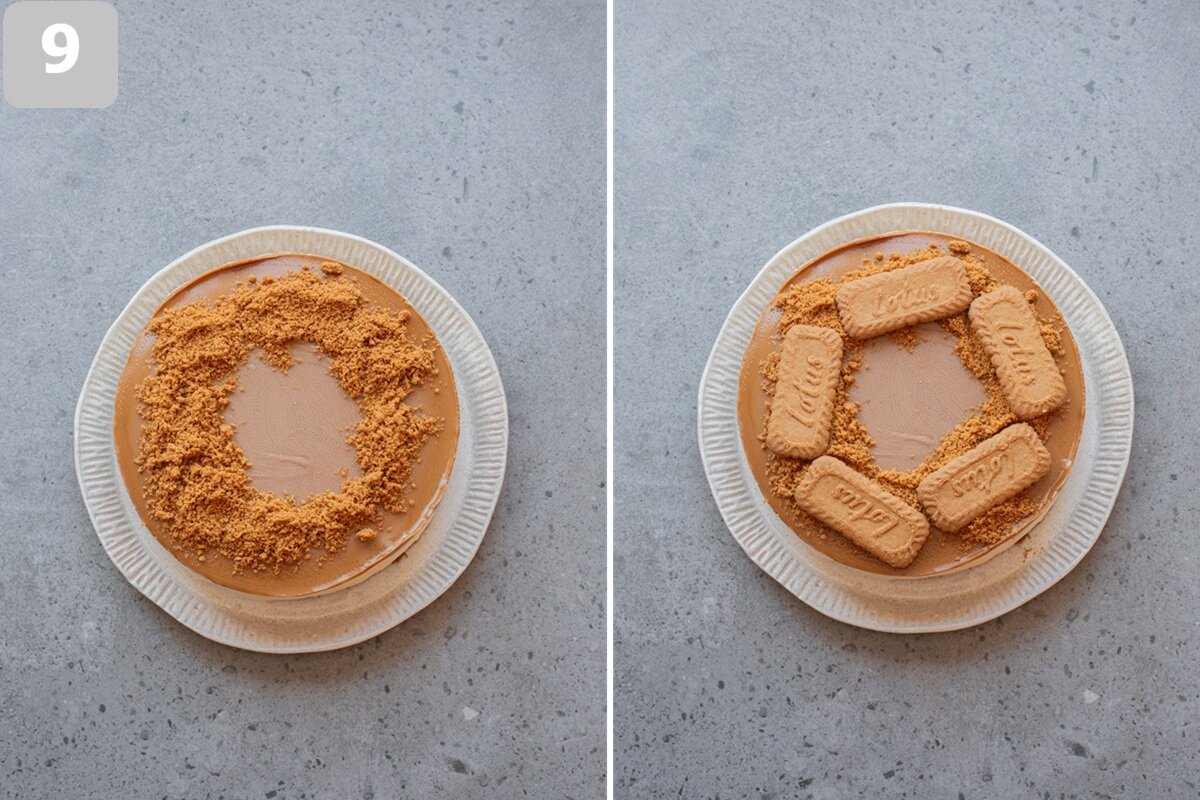 no bake biscoff cheesecake steps