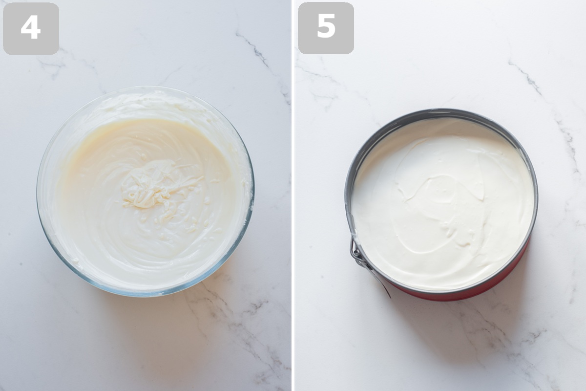 Whip cream to soft peaks, then gently fold it into the mascarpone mixture until smooth and fluffy.