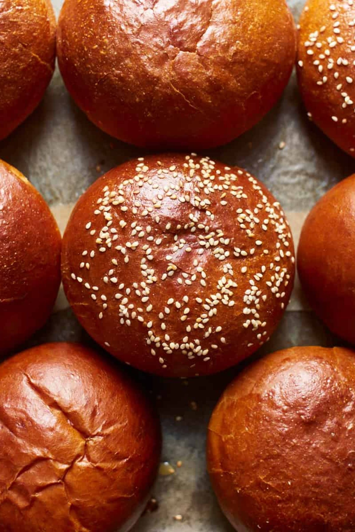 Homemade Brioche Buns With Sesame Seeds