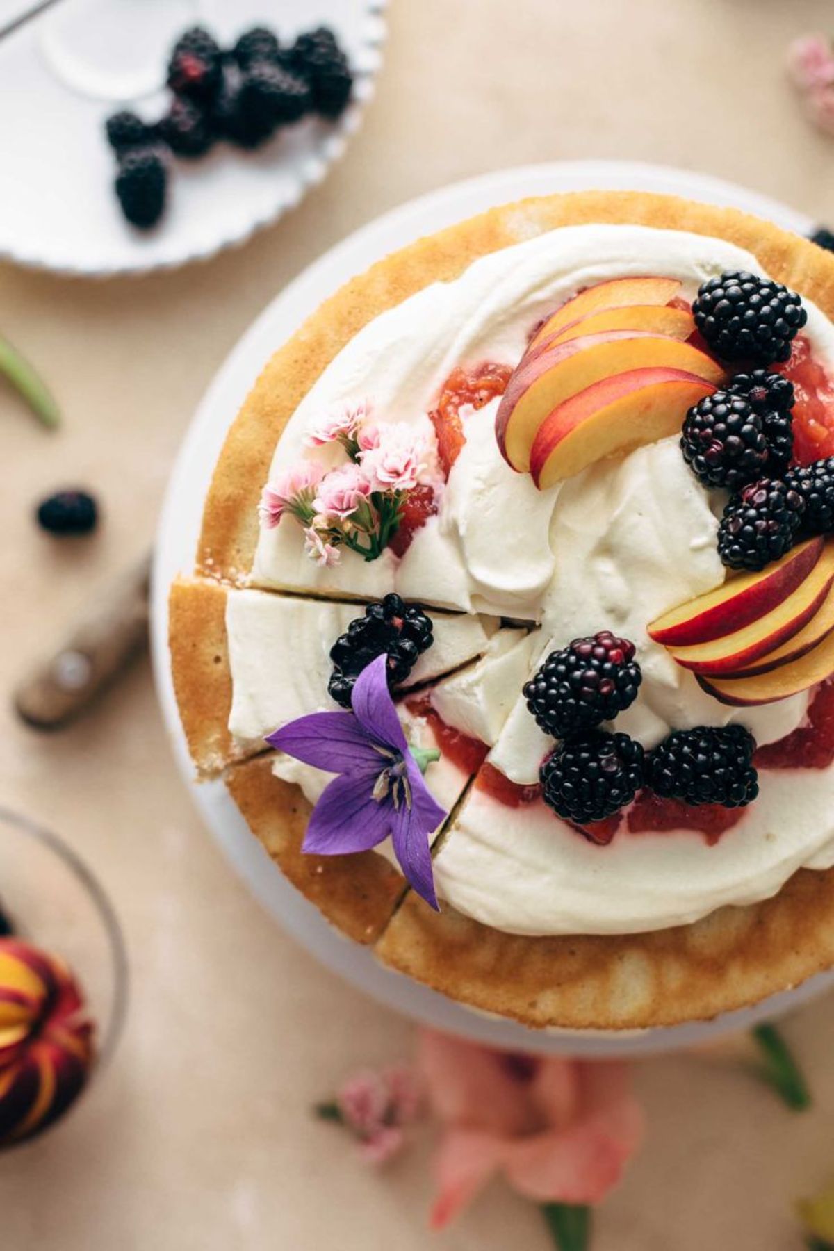 Layered Peaches and Cream Cake