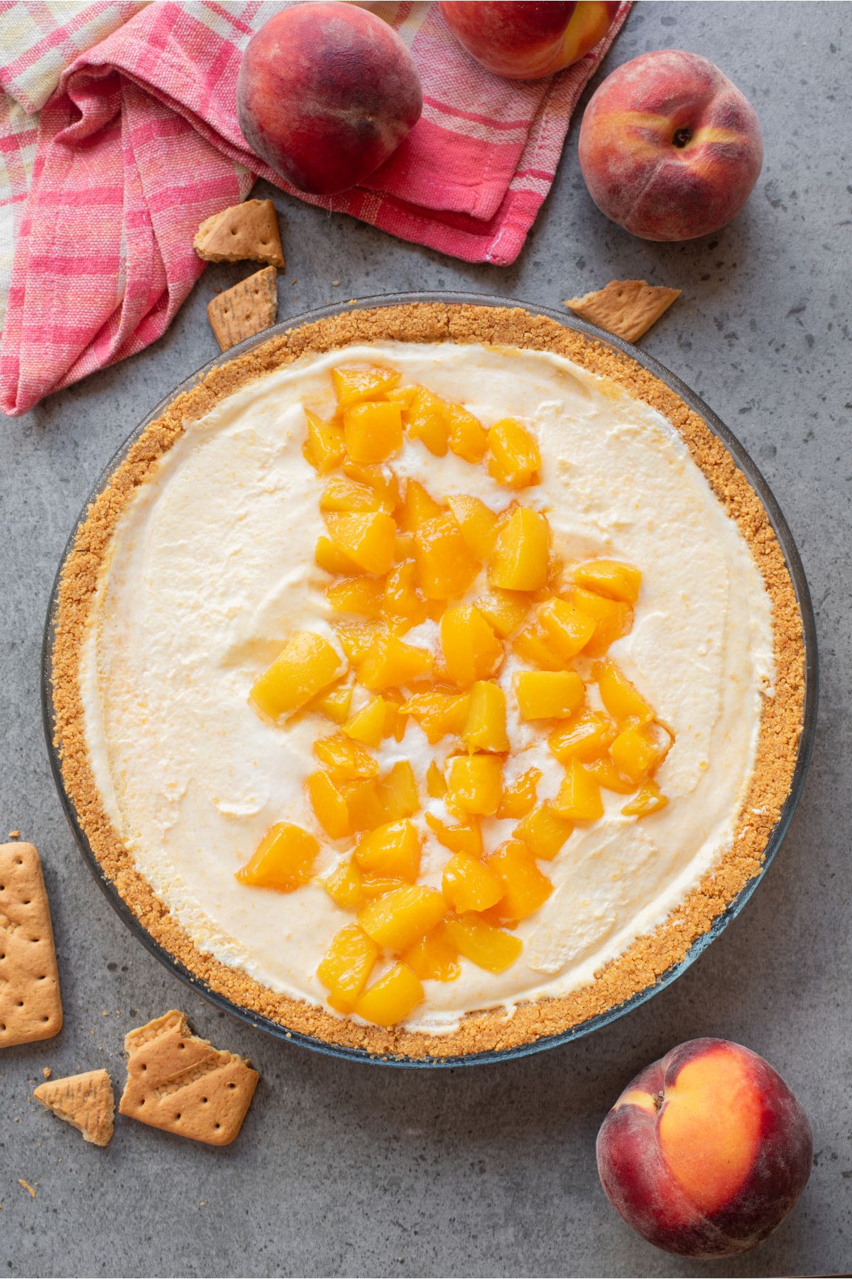 No-Bake Peach Icebox Pie with Homemade Graham Crust