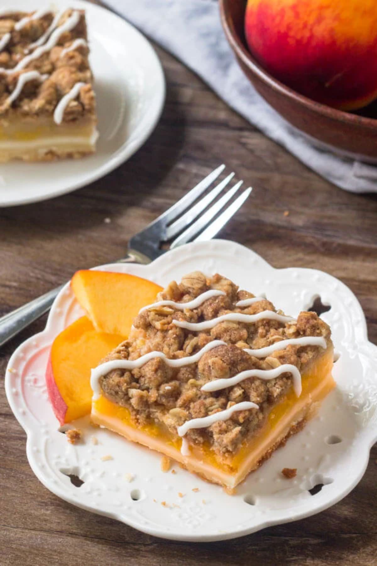 Peach Pie Crumble Bars